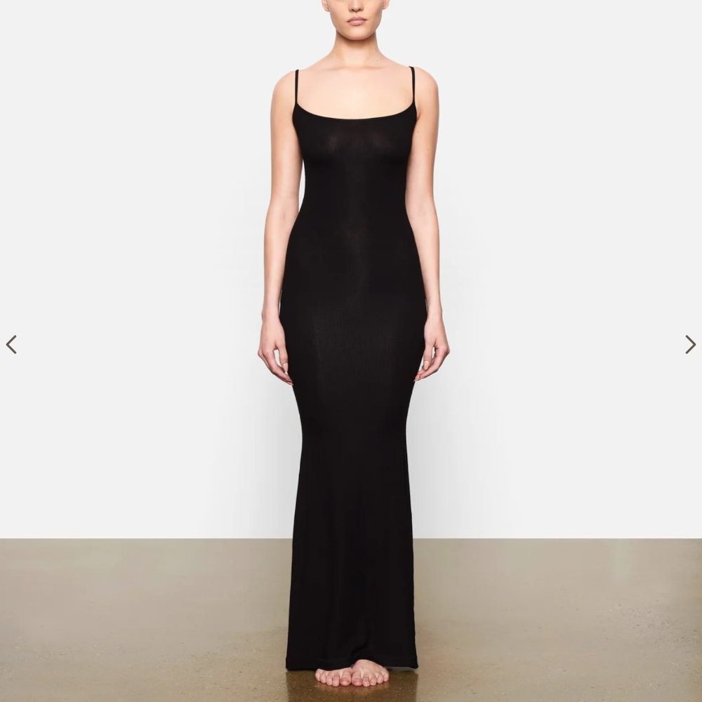 skims soft lounge long slip dress